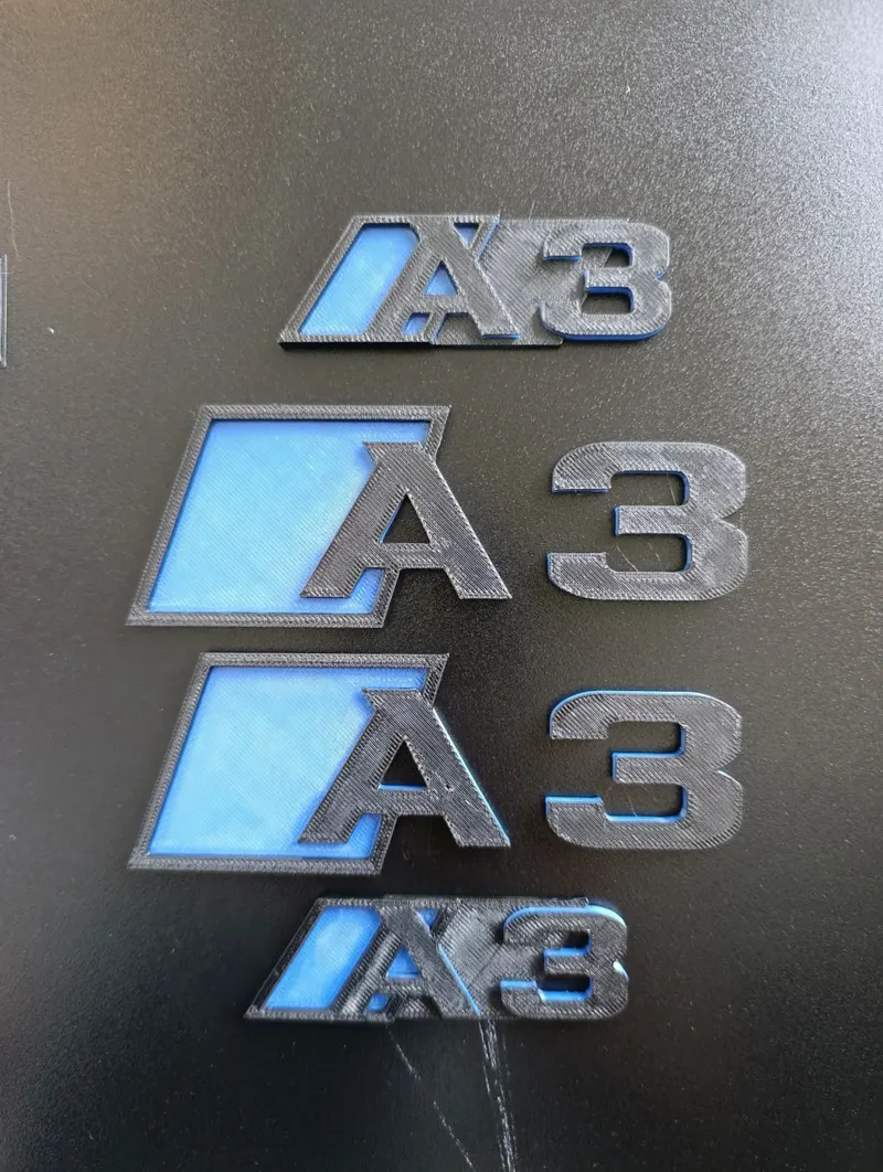 Audi A3 Badge — 3D printed functional (photo 2 of 4)