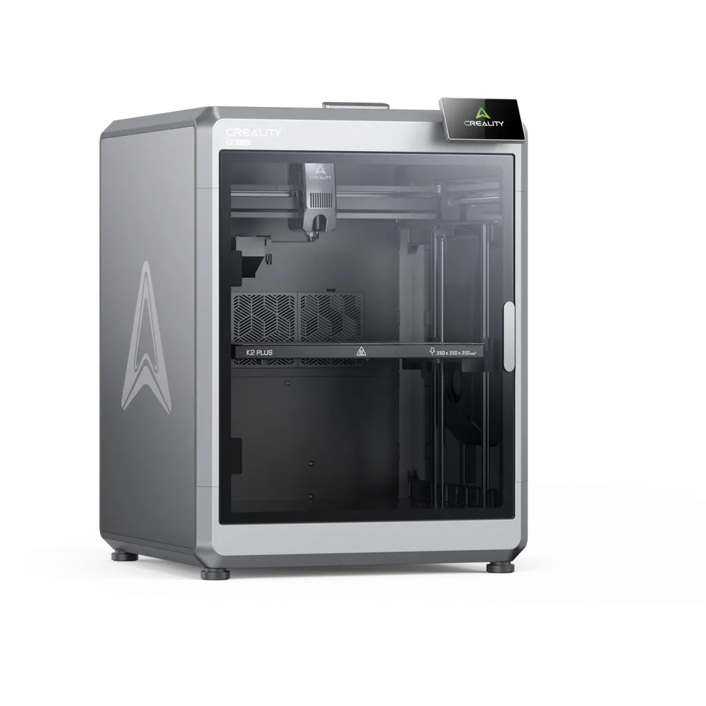 Creality K2 Plus large-format enclosed CoreXY 3D printer — 350×350×350mm build volume at Forge & Figures, Cape Town